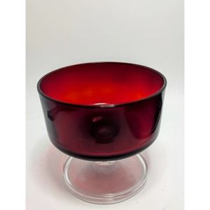 Vintage Arcoroc Ruby Red Glass Glassware Dessert Sherbet Stemmed France Cup